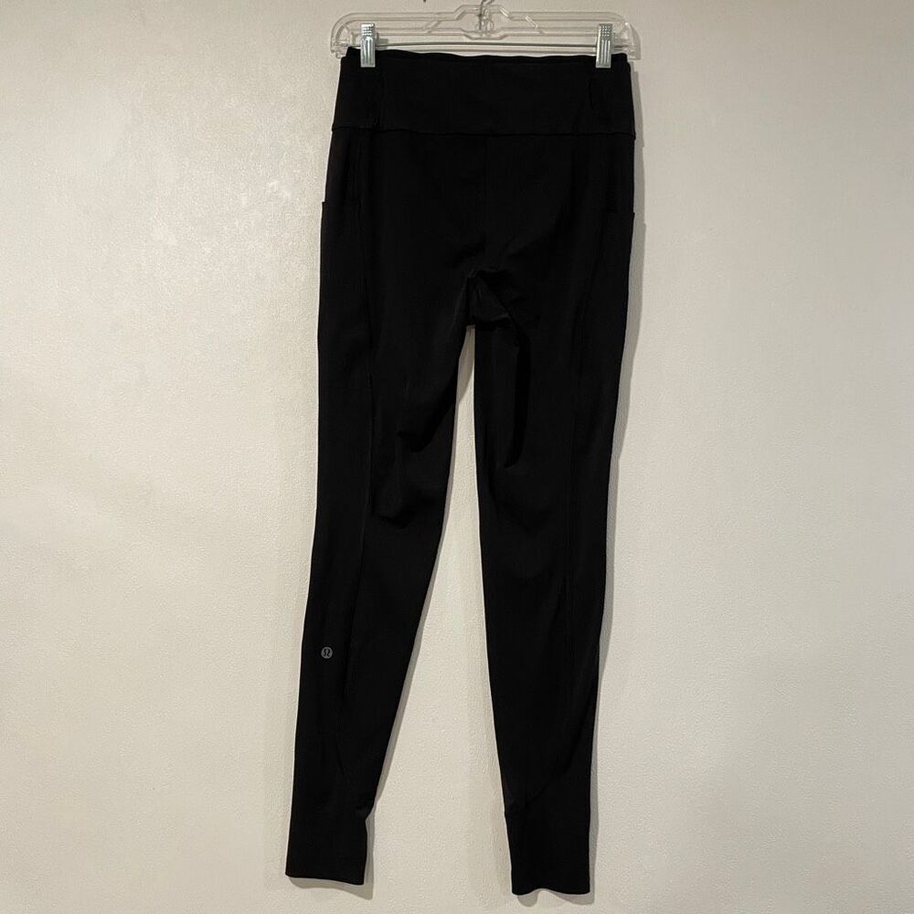 Lululemon Black High Rise Leggings Size 10 Athletic Yoga Pants Pockets